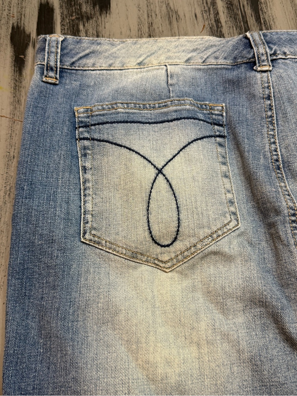 Calvin Klein Denim Distressed Mini Skirt Size 14 - Picture 13 of 14
